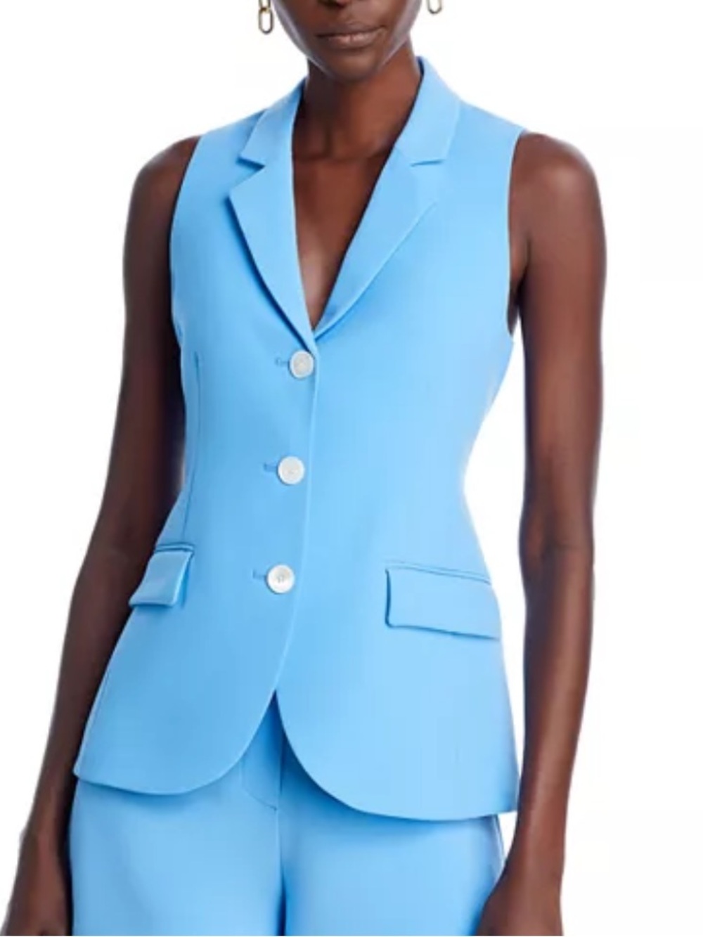 Derek Lam 10 Crosby Sleeveless Blue Tailored Blazer Vest Size 10 top